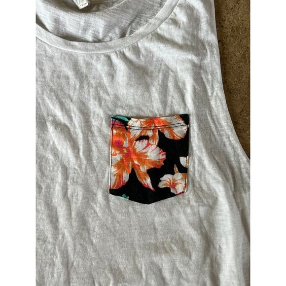 Victoria's Secret Pink tank top, white with colorful pocket, women's size L - Picture 2 of 5